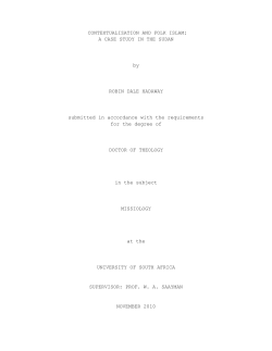 CONTEXTUALIZATION AND FOLK ISLAM