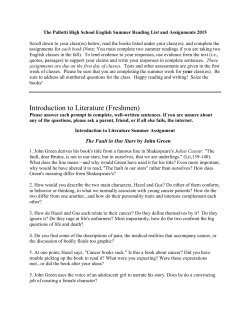 Introduction to Literature (Freshmen)