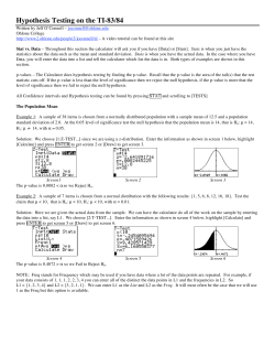 Hypothesis Testing on the TI-83/84