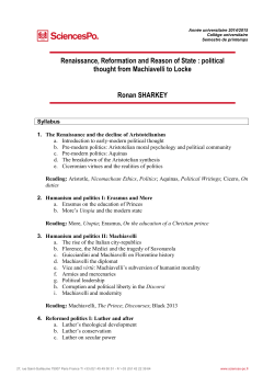 Renaissance, Reformation and Reason of State : political thought