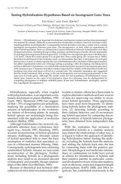Testing Hybridization Hypotheses Based on