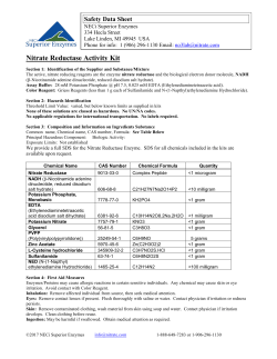 SDS for Nitrate Reductase Activity Kits