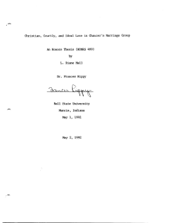 Christian, Courtly, and Ideal Love in Chaucer`s Marriage Group An
