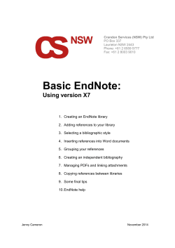 Basic EndNoteX7 Nov14
