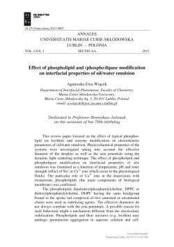 Effect of phospholipid and (phospho)lipase modification on