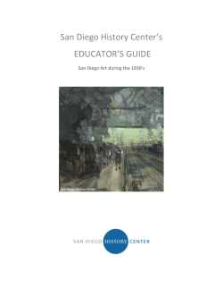 San Diego History Center`s EDUCATOR`S GUIDE