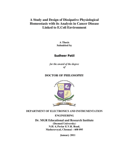 A Study and Design of Dissipative Physiological Homeostasis with