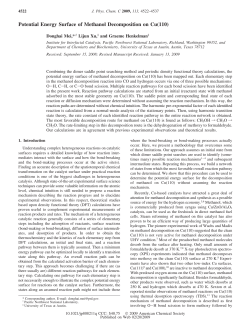 Potential Energy Surface of Methanol Decomposition on Cu(110)