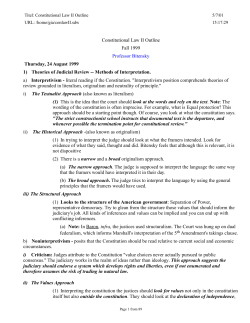 Constitutional Law II Outline