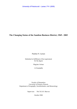 The Changing Status of the Sandton Business District, 1969