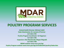 poultry program services - Massachusetts Environmental Health