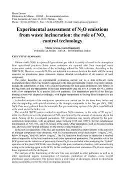Experimental assessment of N2O emissions from waste