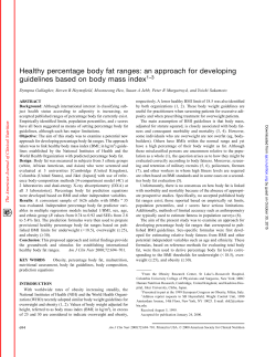 Healthy percentage body fat ranges: an
