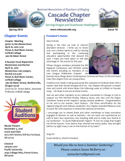 Spring 2016 - NATS Cascade Chapter