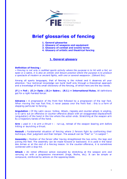 Brief glossaries of fencing - International Fencing Federation