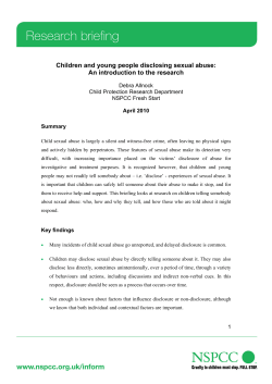 Children and young people disclosing sexual abuse