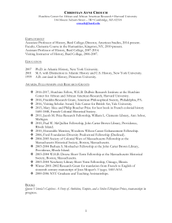 Crouch.CV - Historical Studies