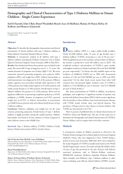 Demographic and Clinical Characteristics of Type 1 Diabetes
