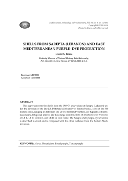 SHELLS FROM SAREPTA (LEBANON) AND EAST