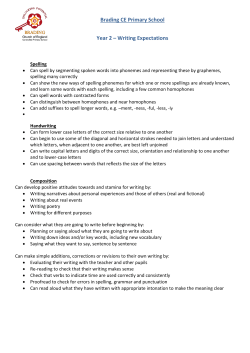 Brading CE Primary School Year 2 &ndash; Writing Expectations