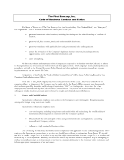 The First Bancorp, Inc. Code of Business Conduct and Ethics