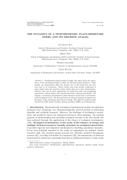 THE DYNAMICS OF A STOICHIOMETRIC PLANT