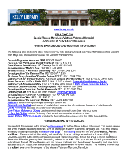ETLA GWIC 350 Special Topics: Maya Lin`s Vietnam