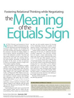 Meaning of the Equal Sign