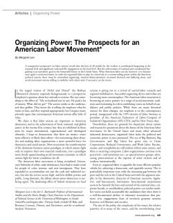 Organizing Power: The Prospects for an American Labor Movement