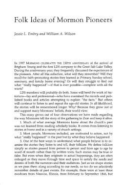 Folk Ideas of Mormon Pioneers - Dialogue: A Journal of Mormon