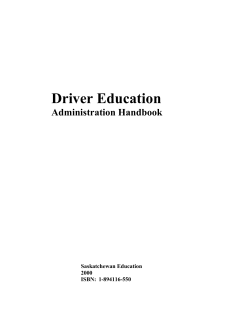 Driver Education - Saskatchewan Curriculum