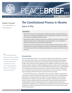 The Constitutional Process in Ukraine