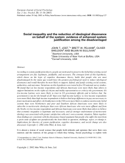 Social inequality and the reduction of ideological dissonance on