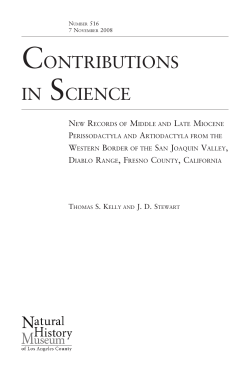 Contributions in Science, Number 516 &ndash; Kelly and Stewart