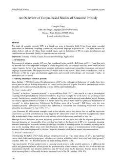 An Overview of Corpus-based Studies of Semantic