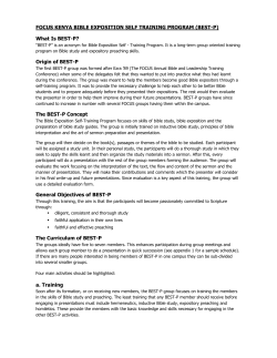 (BEST-P) What Is BEST-P? - IFES Scripture Engagement