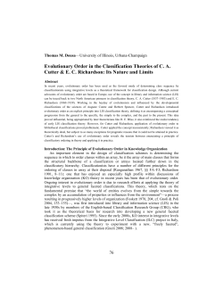 Evolutionary Order in the Classification Theories of C. A. Cutter