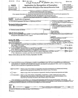 Application for Recognition of Exemption 1200