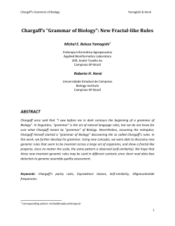 Chargaff`s &ldquo;Grammar of Biology&rdquo;: New Fractal
