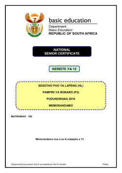 Sesotho HL P3 memo