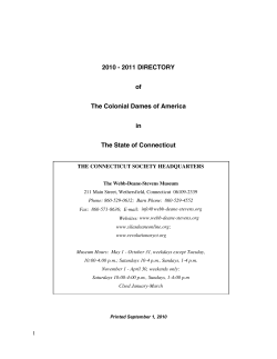2010 - 2011 DIRECTORY of The Colonial Dames