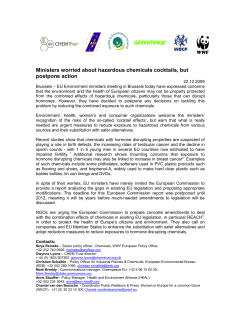 Ministers worried about hazardous chemicals cocktails, but