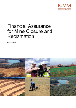 Financial Assurance for Mine Closure and Reclamation