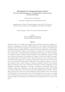 Self-regulation in a Europeanized `grey market`?