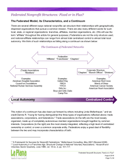Federated Nonprofit Structures: Fixed or in Flux?