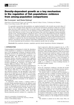 Density-dependent growth as a key mechanism in the regulation of