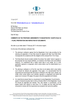 Magistrates` Courts Rule 63 - Law Society of South Africa