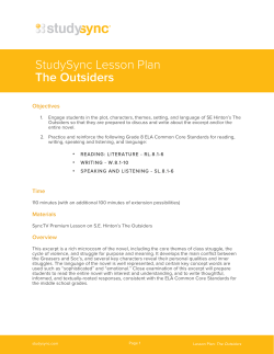 StudySync Lesson Plan The Outsiders