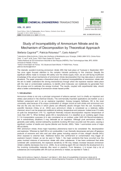 Study of Incompatibility of Ammonium Nitrate and its