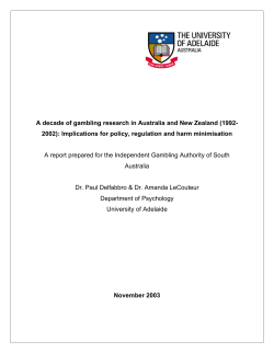 A decade of gambling research in Australia and New Zealand (1992